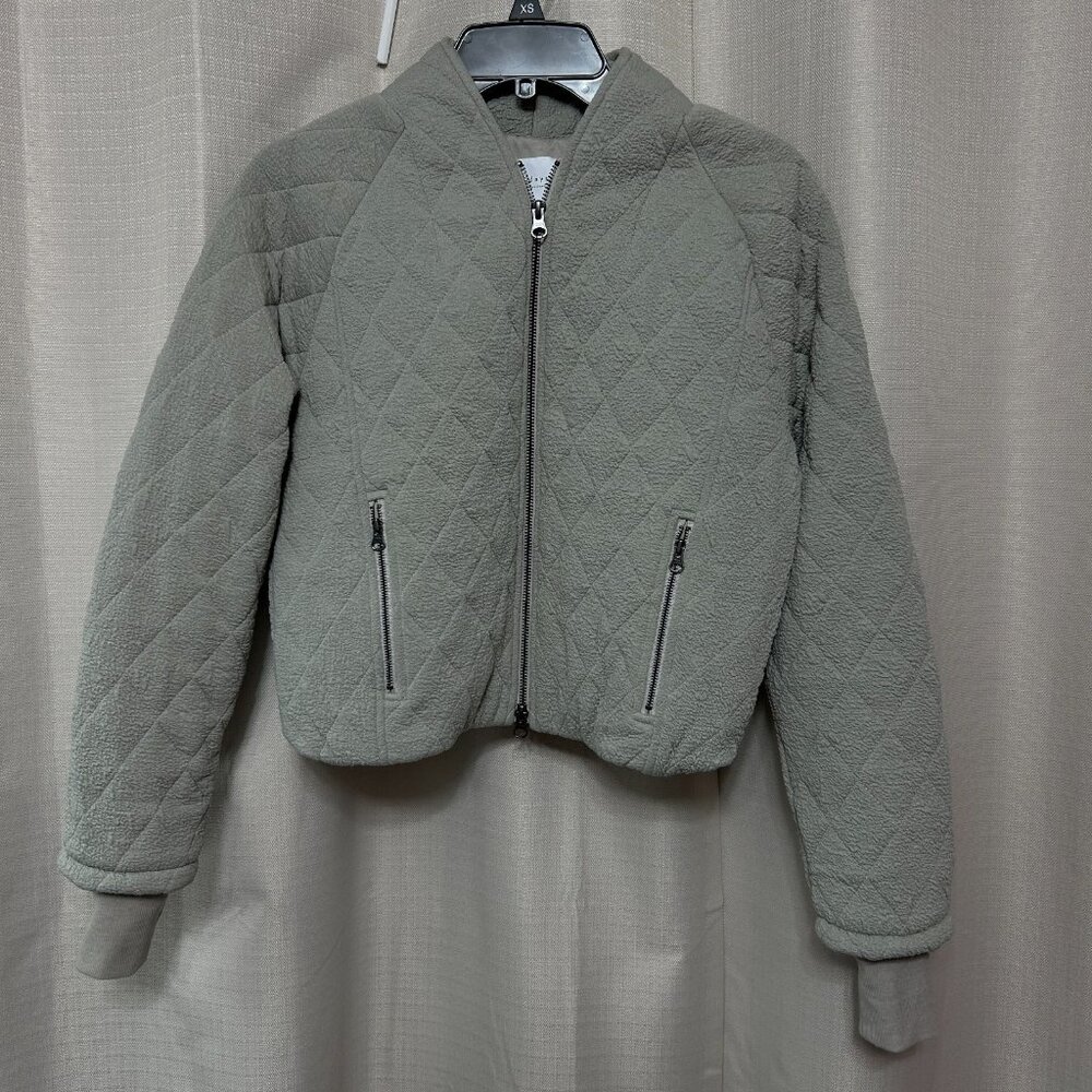 Sundays By We Are Sundays Quilted Marlowe Bomber Jacket Women's Sz XS Light Gray
